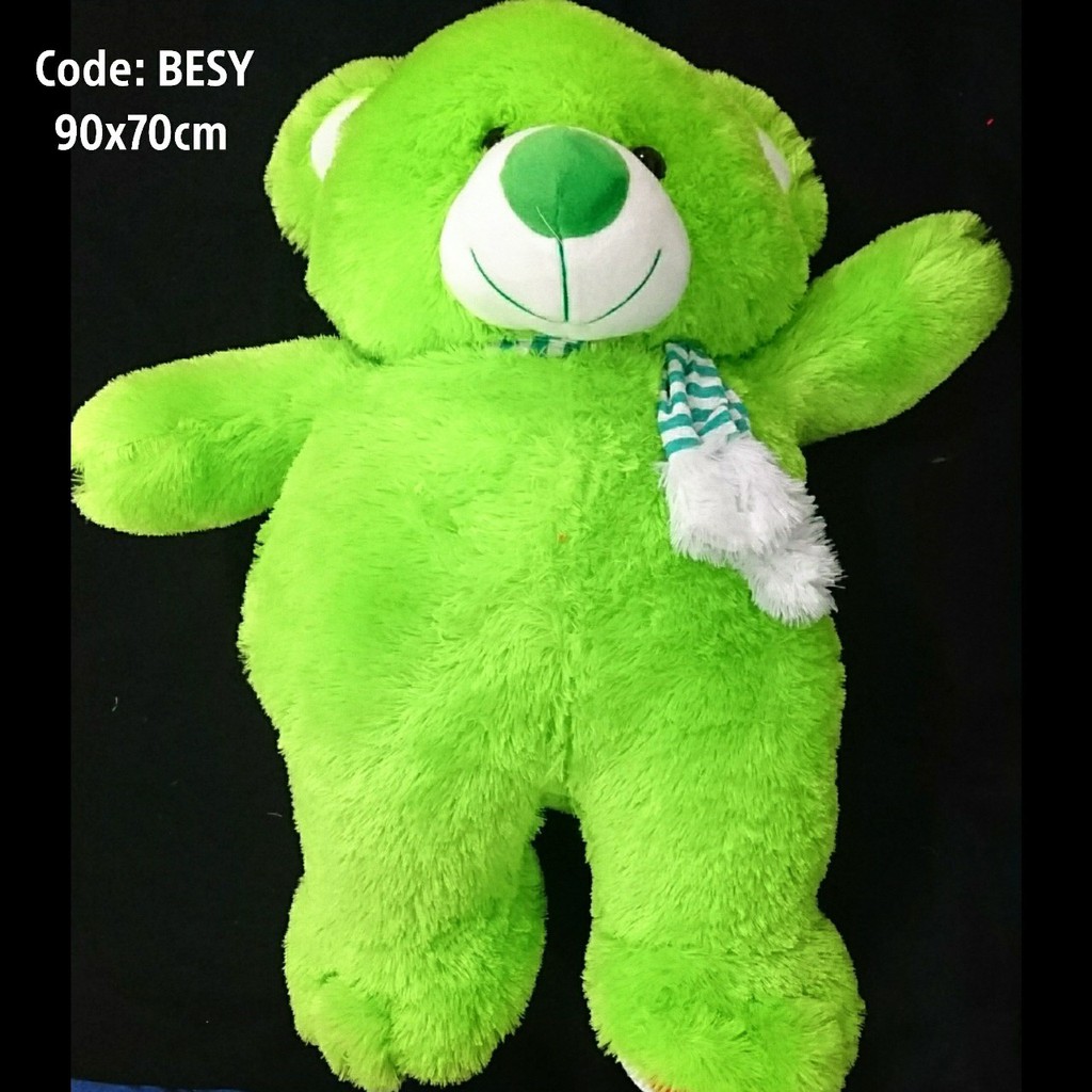 boneka bear jumbo syal merah/hijau besy beruang jumbo 90cm x 70cm