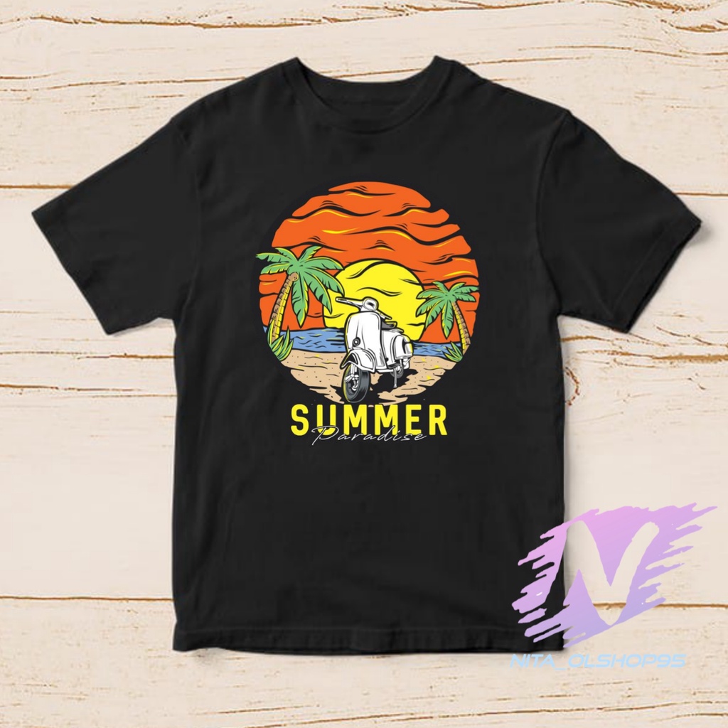 kaos summer baju kaos anak pantai summer vespa