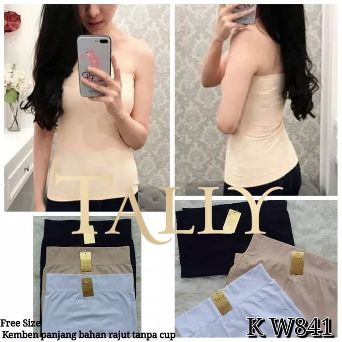 BRA KEMBEN PANJANG RAJUT TANPA CUP TALLY KW841 - Putih