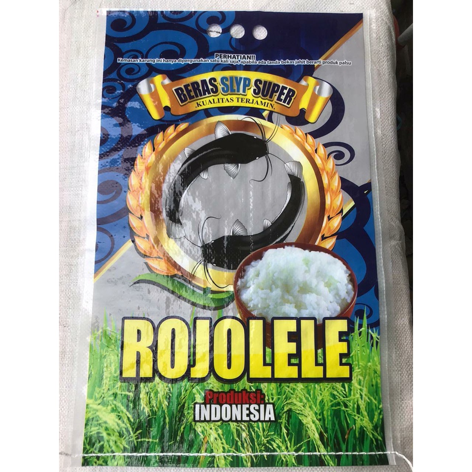 Karung beras laminasi 5kg merek Rojolele