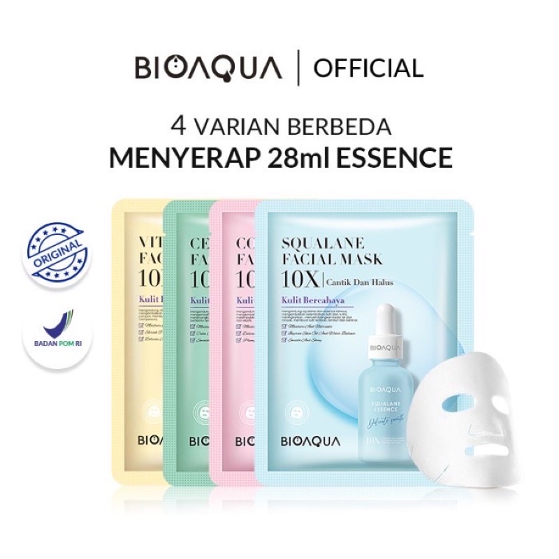 [LadiesBeautyMall] BIOAQUA Sheet mask 10X The Effect masker wajah Whitening / Anti-Aging / Repair / Moisturizing Facial Mask