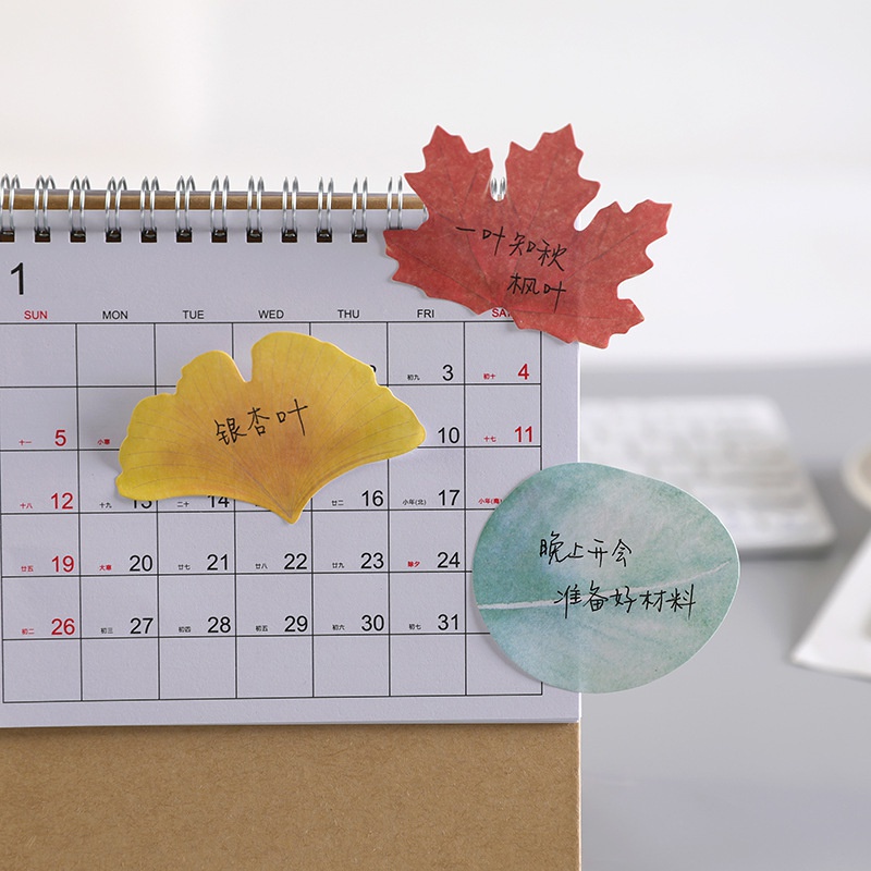 Leaves Sticky Note for Student Message Notepad Leaf Sticky Note Paper Plant Memo Pads