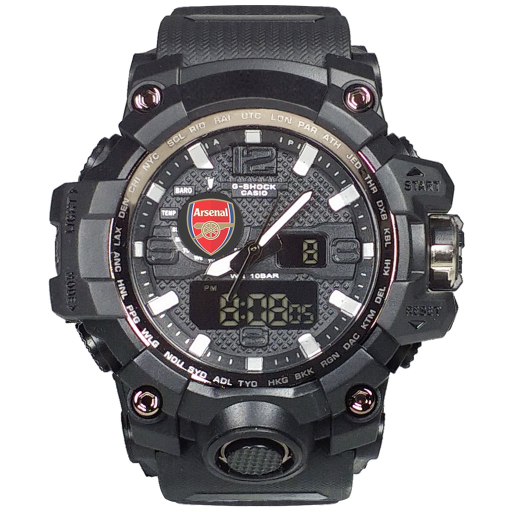 (Istimewa Bossque) Jam ARSENAL Double Time Full Black (Exclusive)