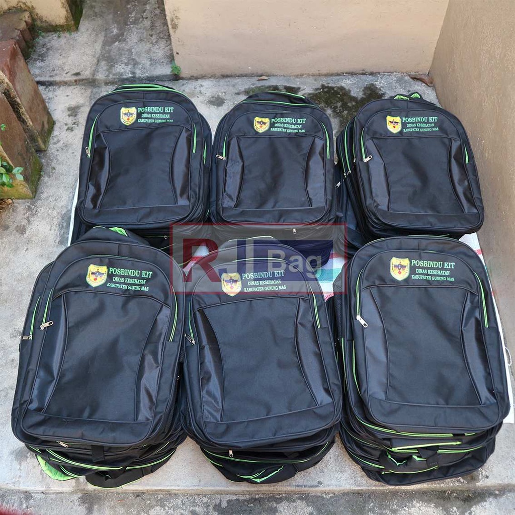 ORDERAN GROSIR SEMINAR SOUVENIR RANSEL POLO HIJAU SABLON POSBINDU KIT TAS GROSIR MURAH BERKUALITAS