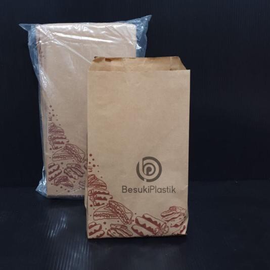 

KODE BARU 956 PaperBag Coklat MOTIF PRINT / Kantong Coklat Makanan / Brown Kraft Paper Bag / Paper B
