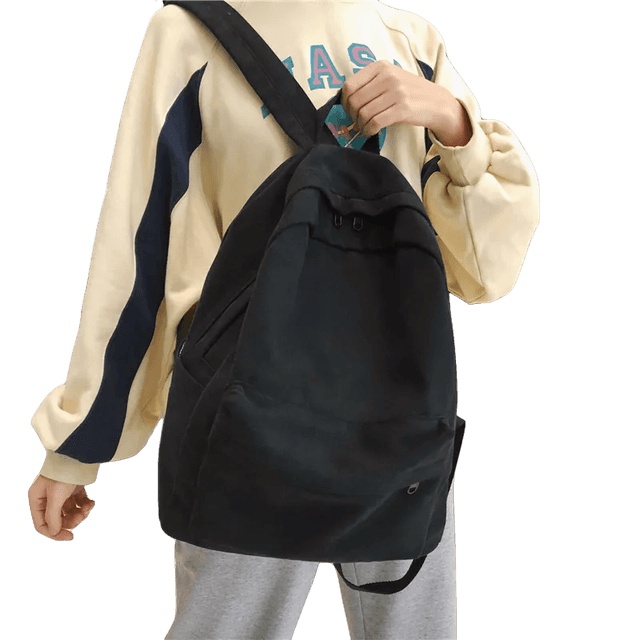 Backpack Mahasiswa Wanita Ransel Takesan Wanita Vintage Tas Sekolah Gadis Remaja Lucu Ransel Fashion Wanita Tas Mewah Buku-Hitam