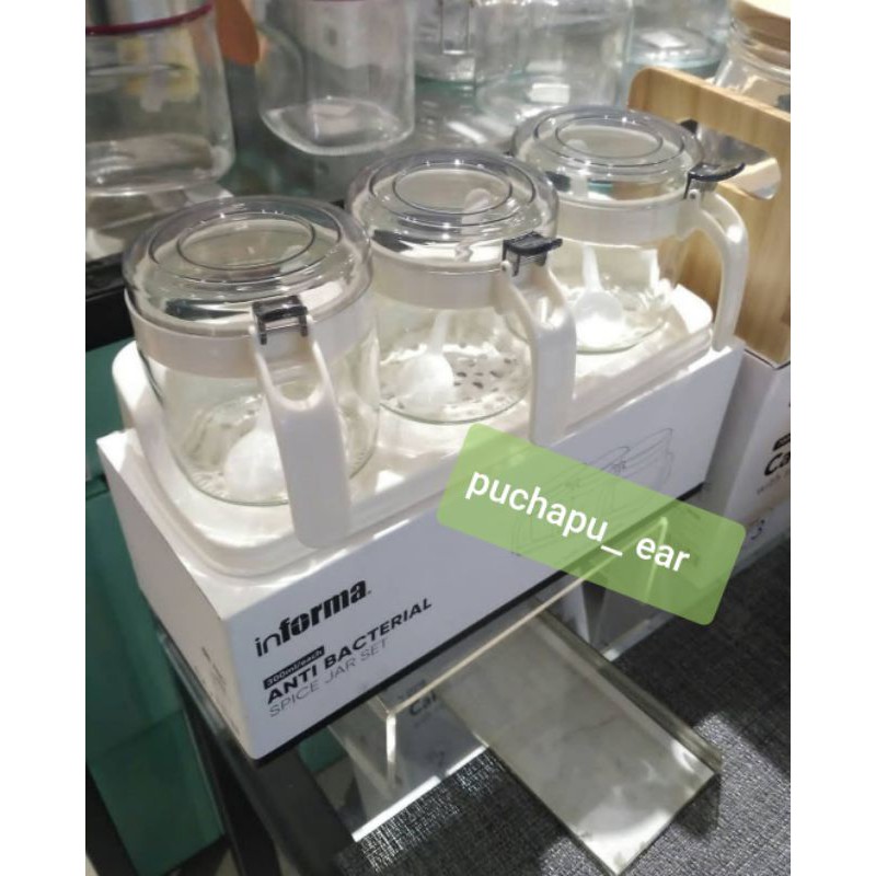 Spice jar Set Tempat bumbu Informa 1 Set tutup white