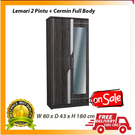 Lemari 2P Partikel 2 Pintu Dan Cermin Full Body