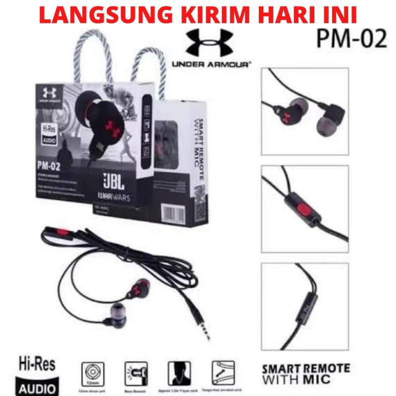 Headset JBL PM-002 Hi-res AUDIO Earphone EXTRA Bass in line Microphone high Quality Bass