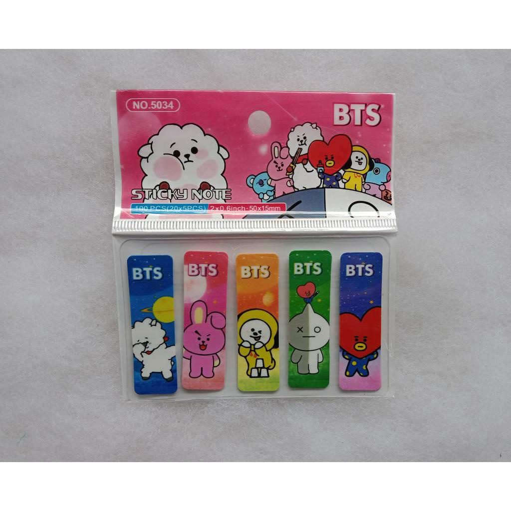 

Sticky Note Lucu BTS ARMY - Sticky Note BTS 1 Pcs - Pembatas Buku BT21 Plastik Terbaru