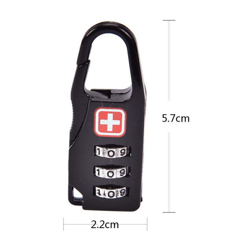 kunci gembok swiss koper mini travel bag password code lock