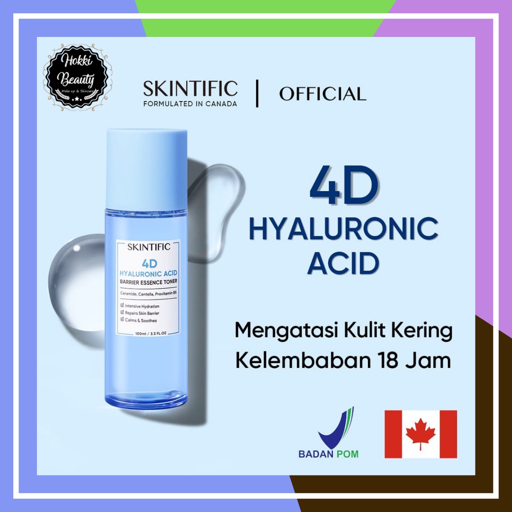 SKINTIFIC 4D Hyaluronic Acid (HA) Barrier Essence Toner Hydration Toner Defeat Dryness In10S 100ML 【BPOM】