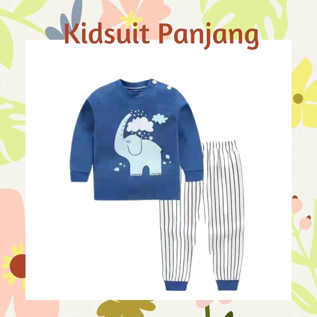 Plazababyku KIDS SUIT PANJANG H5 Setelan Anak Bahan Kaos Lengan Berkualitas Import cewek cowok NEW5