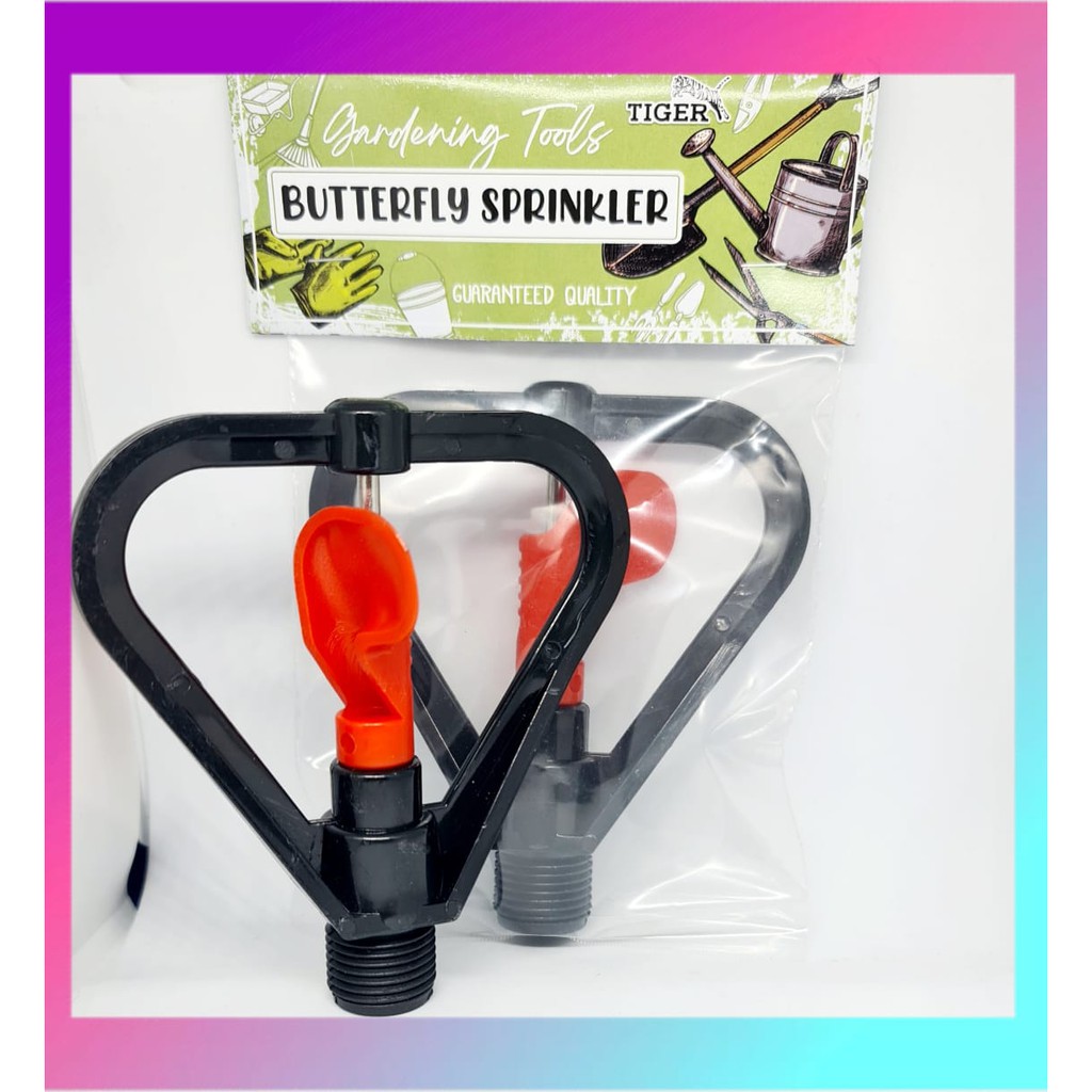 Butterfly Sprinkler MERAH Semprotan Air Mancur Kupu 1/2&quot; Sprinkle Nozzle 360 Derajat Irigasi Taman