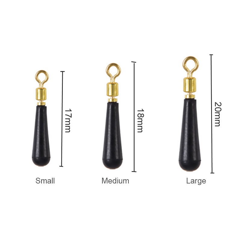 10pcs Pelampung Pancing Bahan Karet Dengan Kepala Tembaga