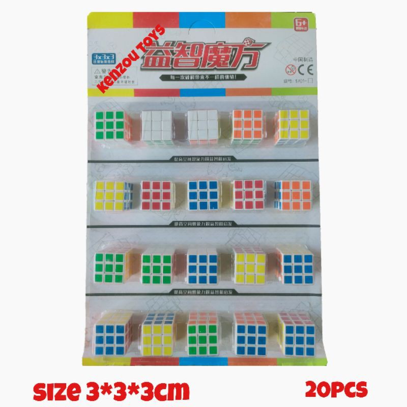 Rubik Mini 3X3 Perlembar isi 20pcs