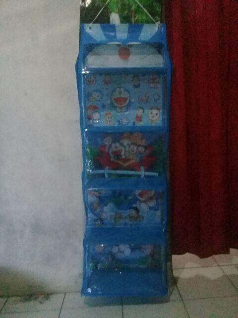 Rak Gantung Karakter Set 3 In 1 Full Resleting (tas,sepatu,jilbab)blue Push