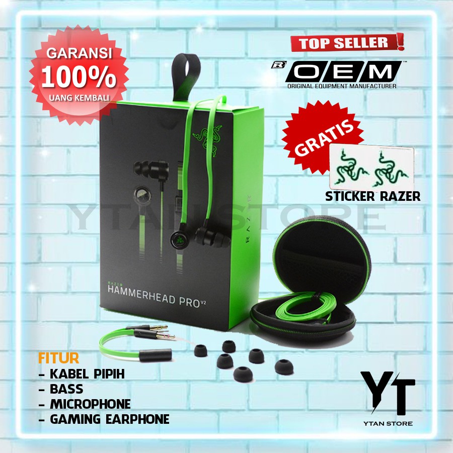 Headset Earphone Gaming Hp Kabel Pubg Razer Hammerhead Pro V2 Shopee Indonesia