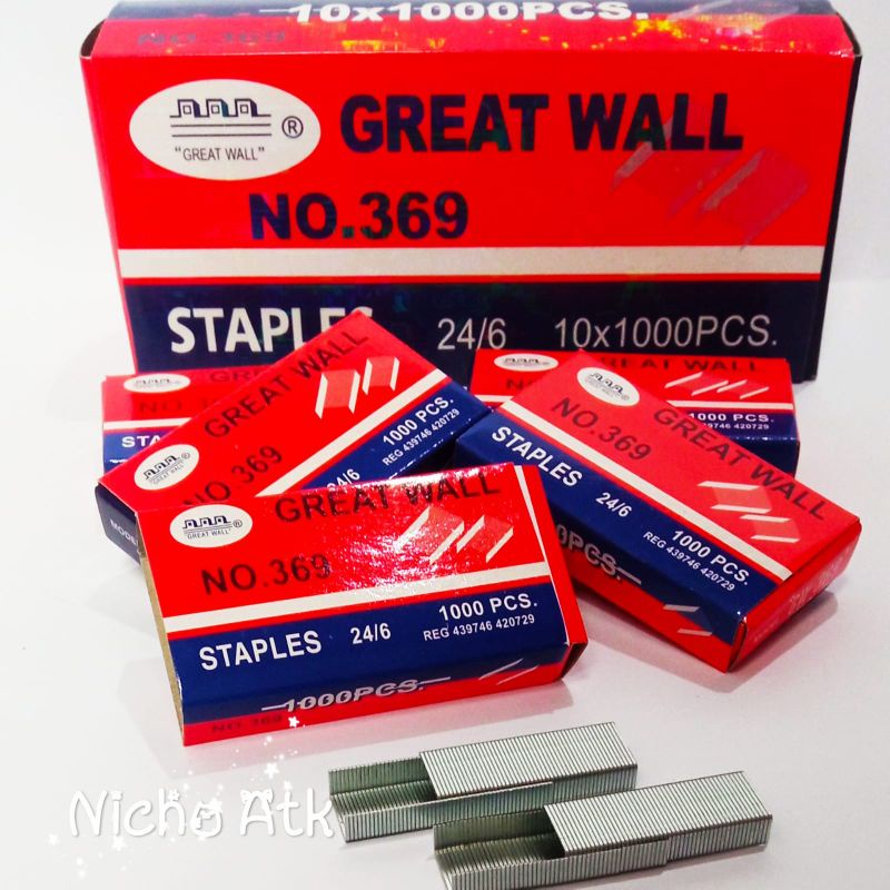 

Great Wall isi staples no.3 24/6 isi staples besar 3.1m