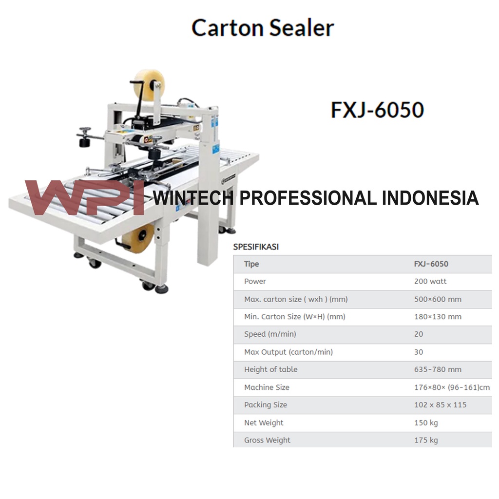 Wiratech FXJ-6050 Carton Sealer/MESIN PEREKAT KARDUS