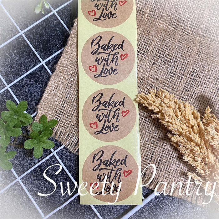 

s504d01 Stiker/Sticker Kraft Bake With Love (Stk-Bake) - 50 Pcs E54Srfsw