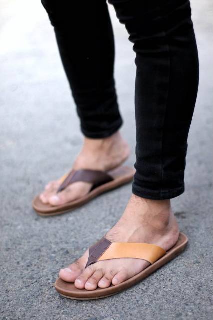 SANDAL KULIT PRIA CEVANY JAVIT BLACK BROWN TAN KULIT SAPI ASLI ORIGINAL HANDMADE