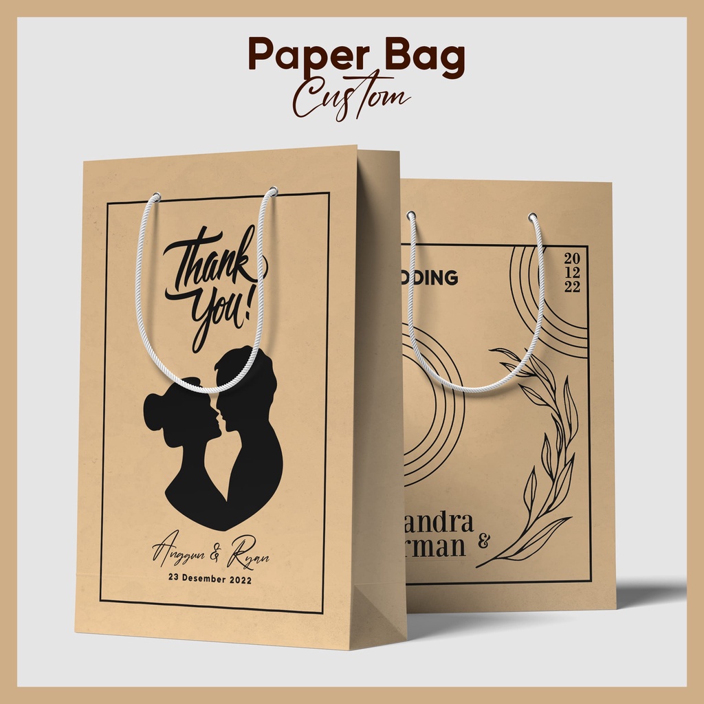 

Paper Bag Tas Kertas Custom Sablon Tas Souvenir Snack Acara Pernikahan Nikahan Ulang Tahun Murah