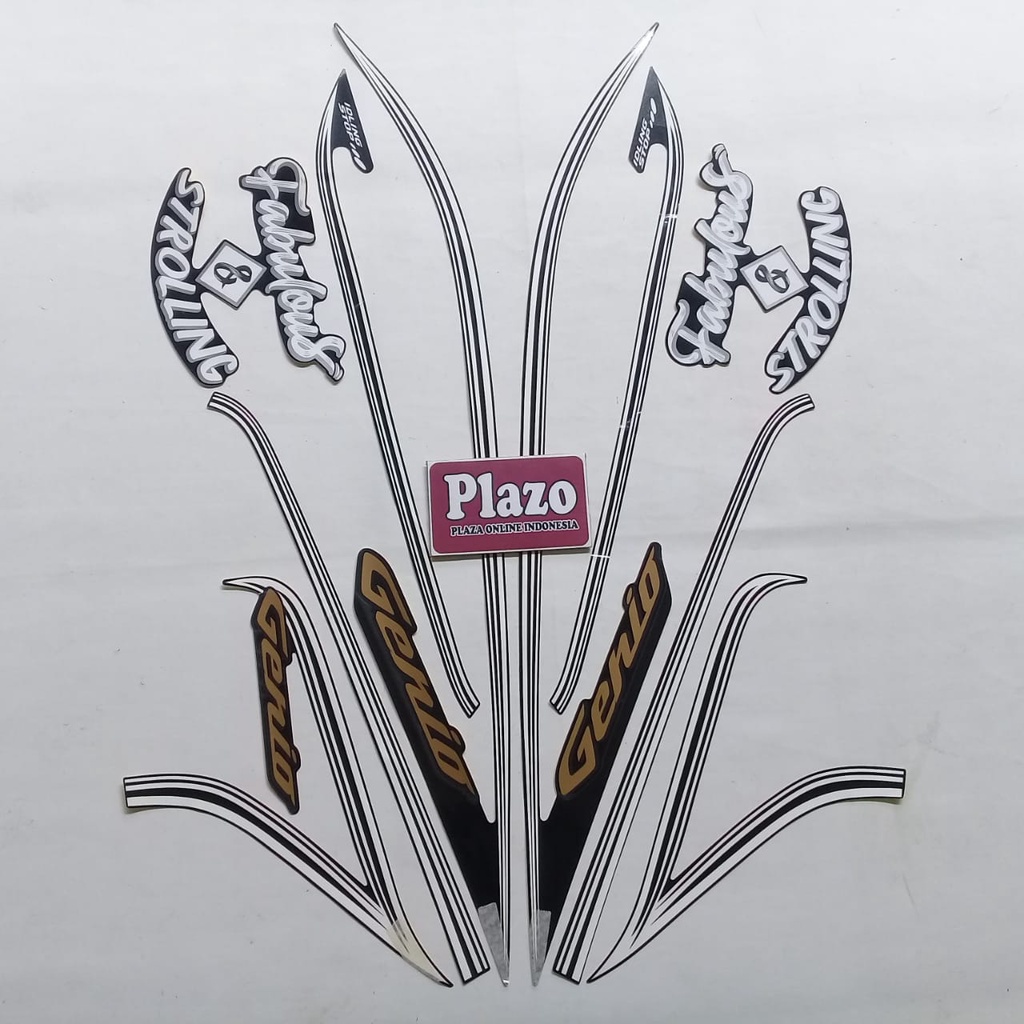 striping sticker lis body les motor honda genio 110 2022 fabulous hitam