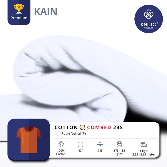 KAIN COTTON COMBED 24S PUTIH (BAHAN KAOS)