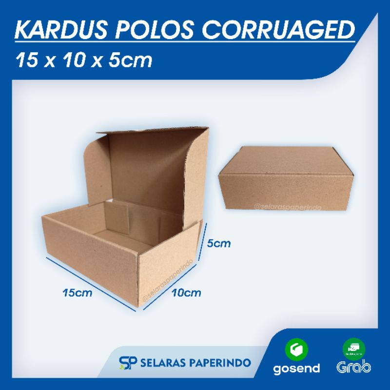 

ISI 20pcs | KARDUS POLOS 15x10x5 cm - DUS POLOS COKLAT - BOX CORRUGATED 15x10
