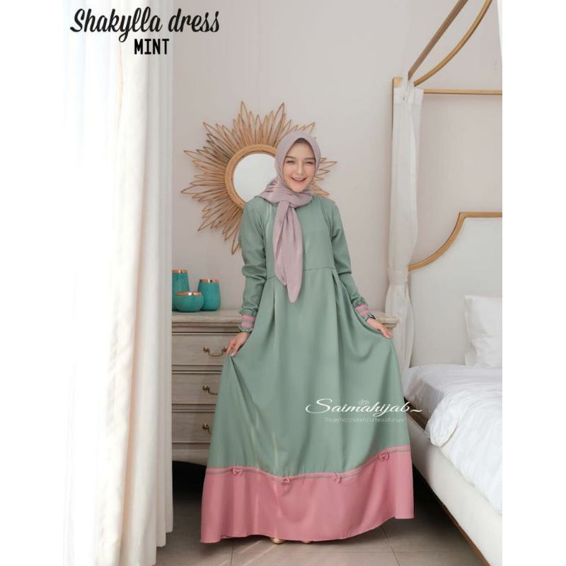 Syakila Dress by saima hijab/gamis syakila ori/gamis syakila saima hijab