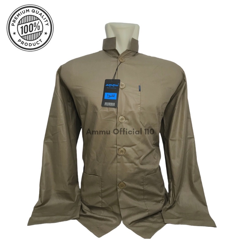 BAJU KOKO AMMU BUSANA MUSLIM PRIA AMMU COLLECTION ORIGINAL 100%-COKLAT KHAKY/MILO