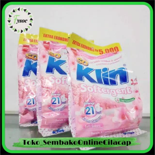 SOKLIN SOFTERGENT 245GR SAKURA STRAWBERRY | MAGNOLIA DAN BERRIES | PURPLE LAVENDER RP 5000