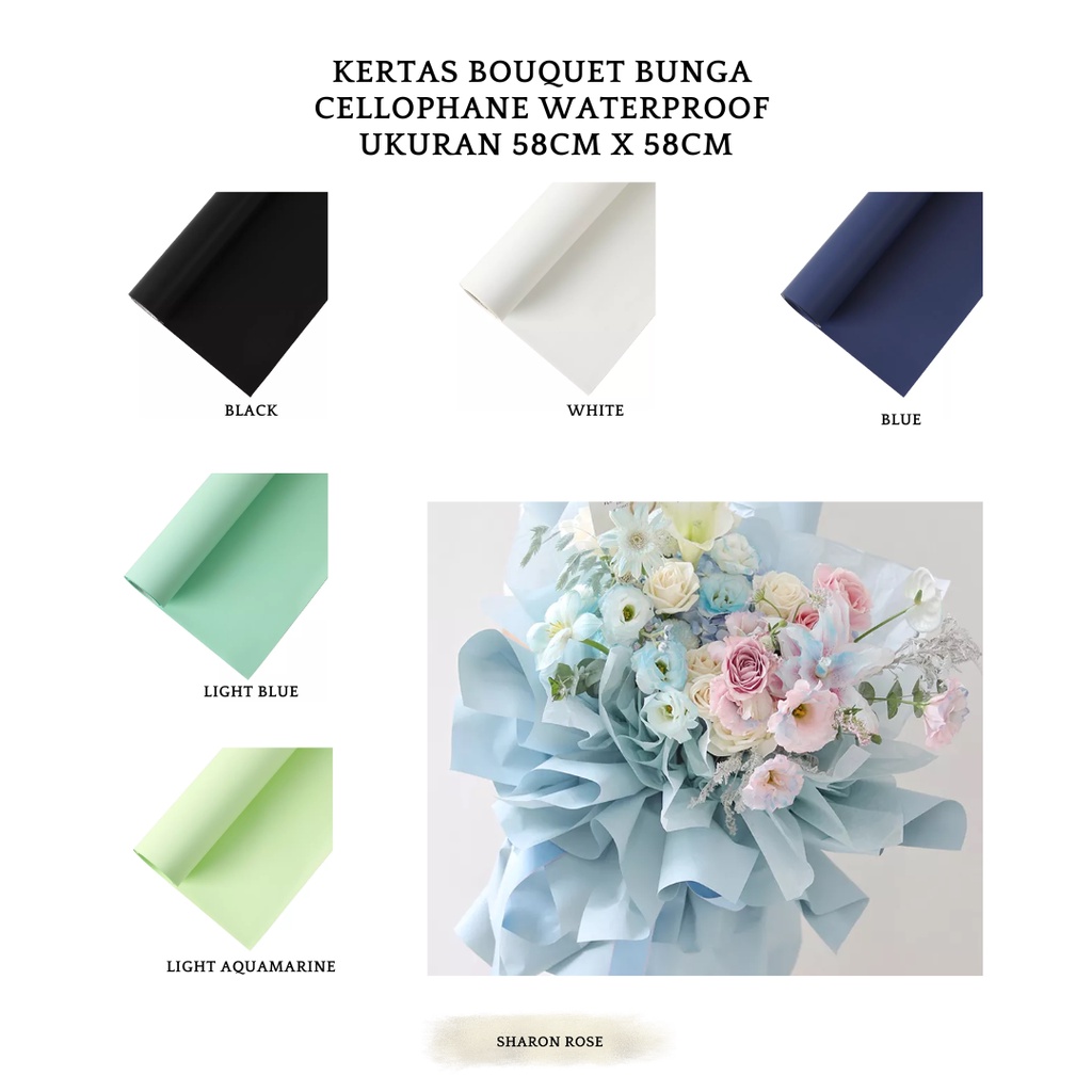 

FLOWER WRAPPING / KERTAS BUKET BUNGA / FLOWER WRAP CELLOPHANE WATERPROOF / PLAIN 02 2