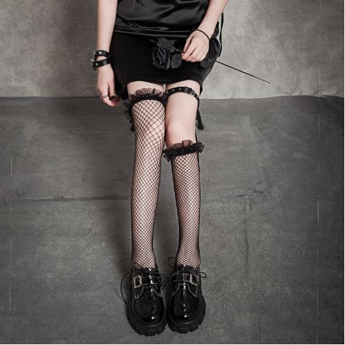 LS-16 Kaos Kaki JALA RENDA PITA KILAP Lace Cosplay Lolita Socks Overknee Stoking Net Fishnet