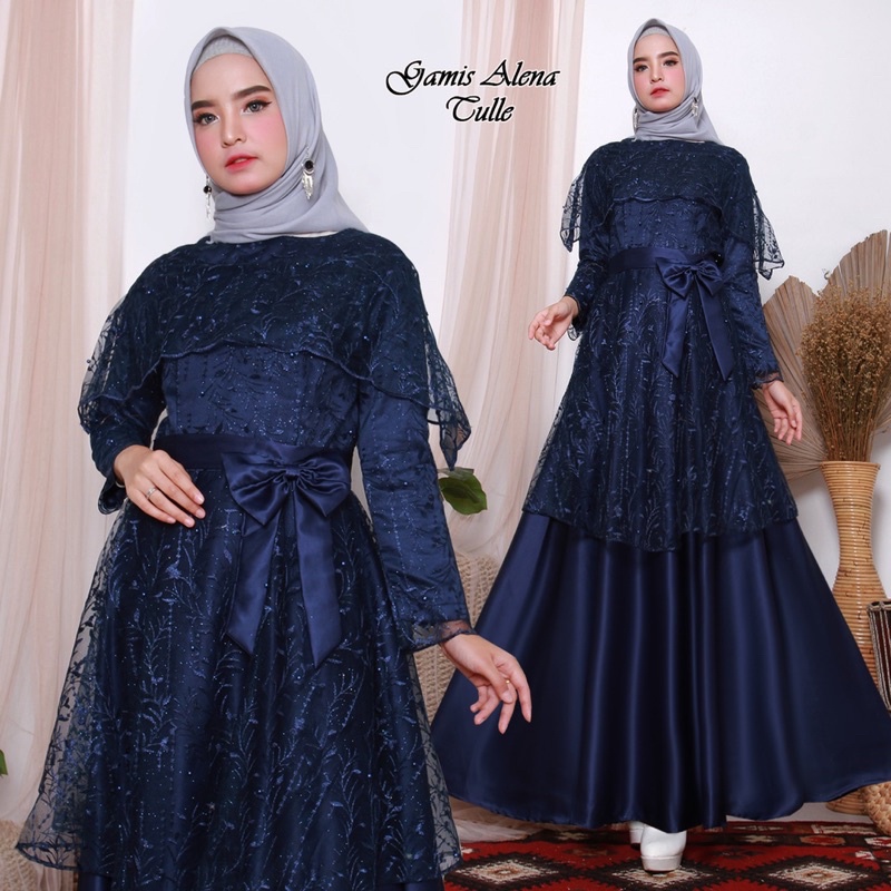 Diskon 25% GAMIS ALENA By RASAQI KEBAYA-Gamis pesta-gamis wanita muslimah-gamis syari-gamis lebaran