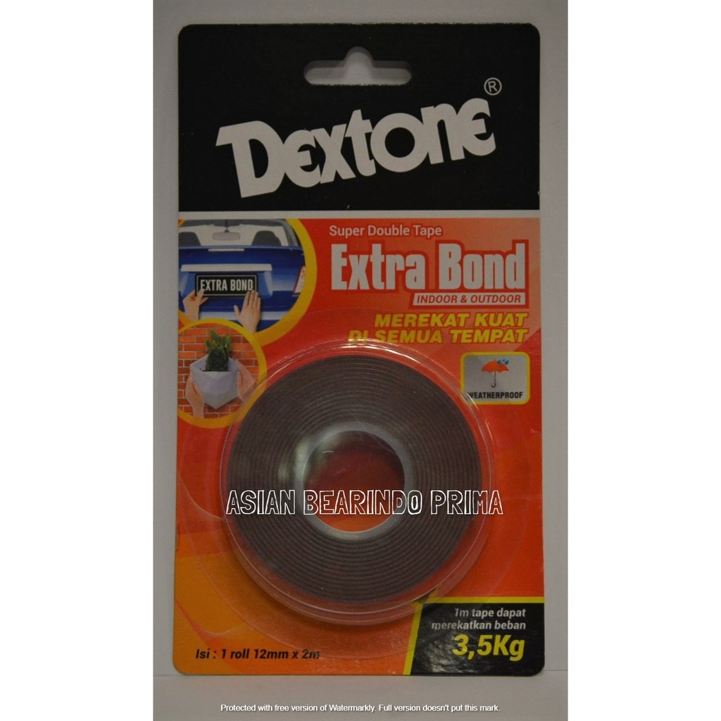 

LEM SUPER DOUBLE TAPE MERAH 12MM DEXTONE (Extra Bond Indoor & Outdoor)