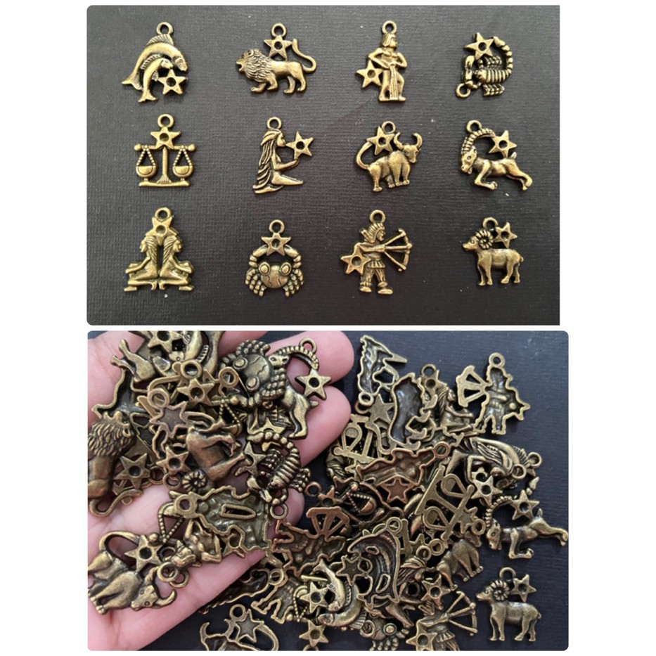 Zodiac charm constellation charm rasi bintang aksesoris liontin