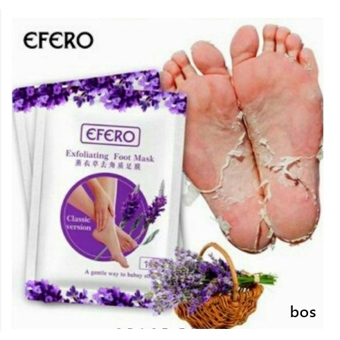 1 pasang Efero foot mask masker kaki foot peeling foot exfloating efero  lavender