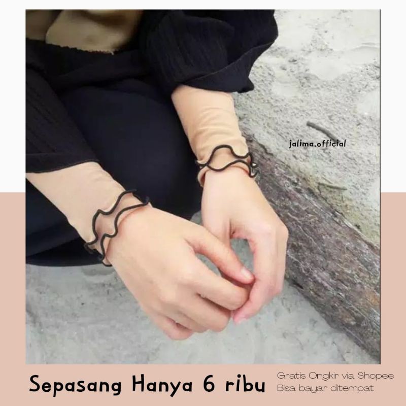 Handsock Renda (FREE GIFT) by Jalima | Manset tangan | manset syari muslimah murah | Gratis ongkir |