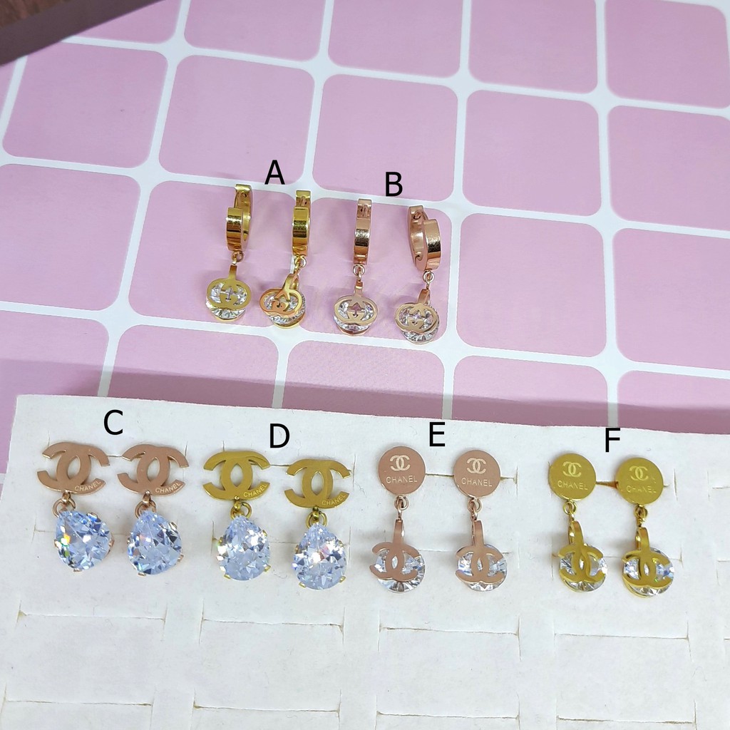 Anting Titanium Jepit Korea Brand Kdrama Rose Gold - BE371