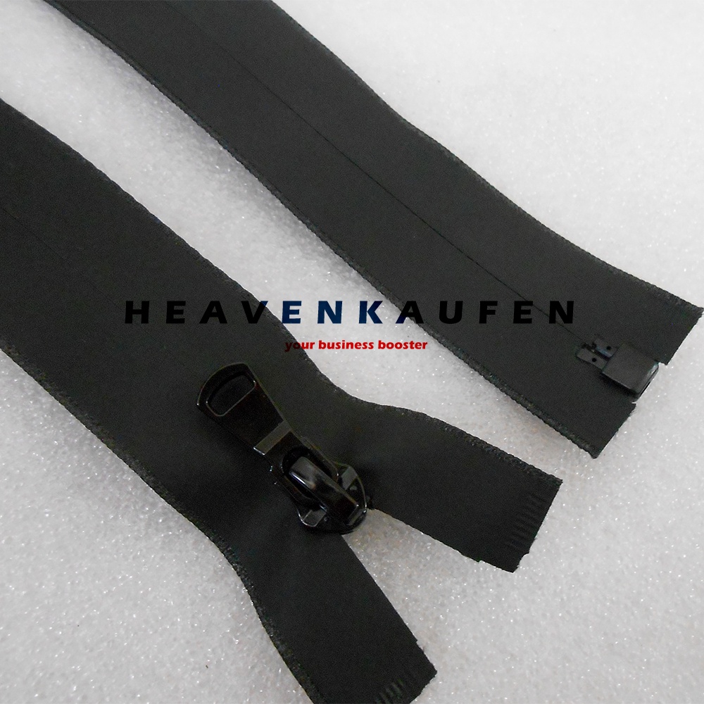 Resleting Zipper 100 cm Atau 1 Meter Anti Air Waterproof Warna Hitam Open End Buka Lepas