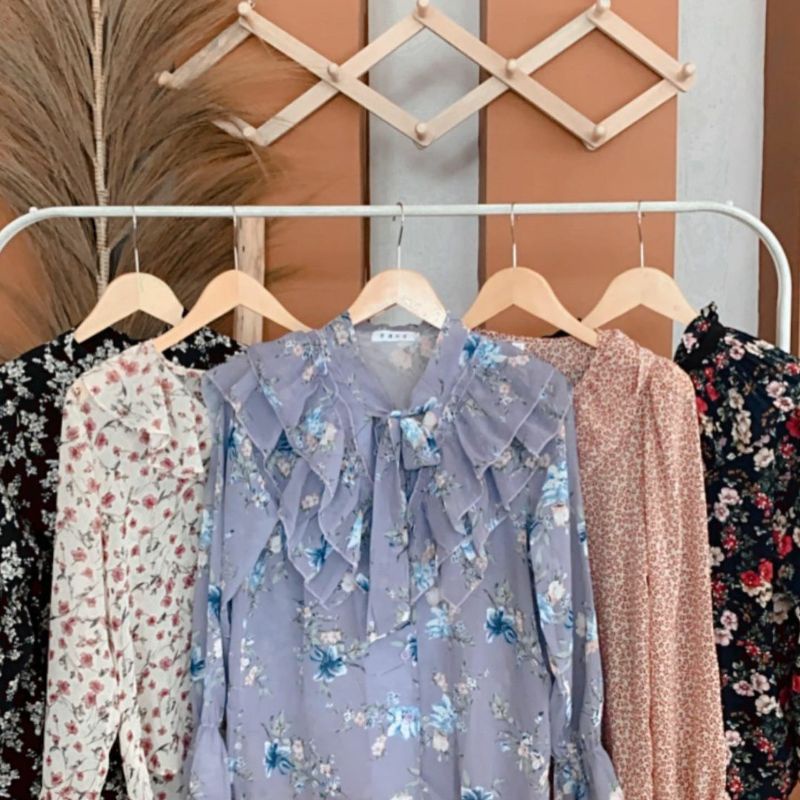 paket usaha blouse atasan sifon vintage 100pcs / blouse sultan premium