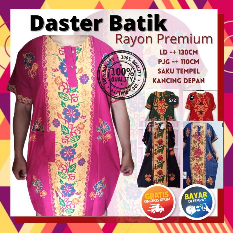 Daster JUMBO Dress Rayon Batik Midi Panjang XL Dress Hamil Big size Rumah Arab