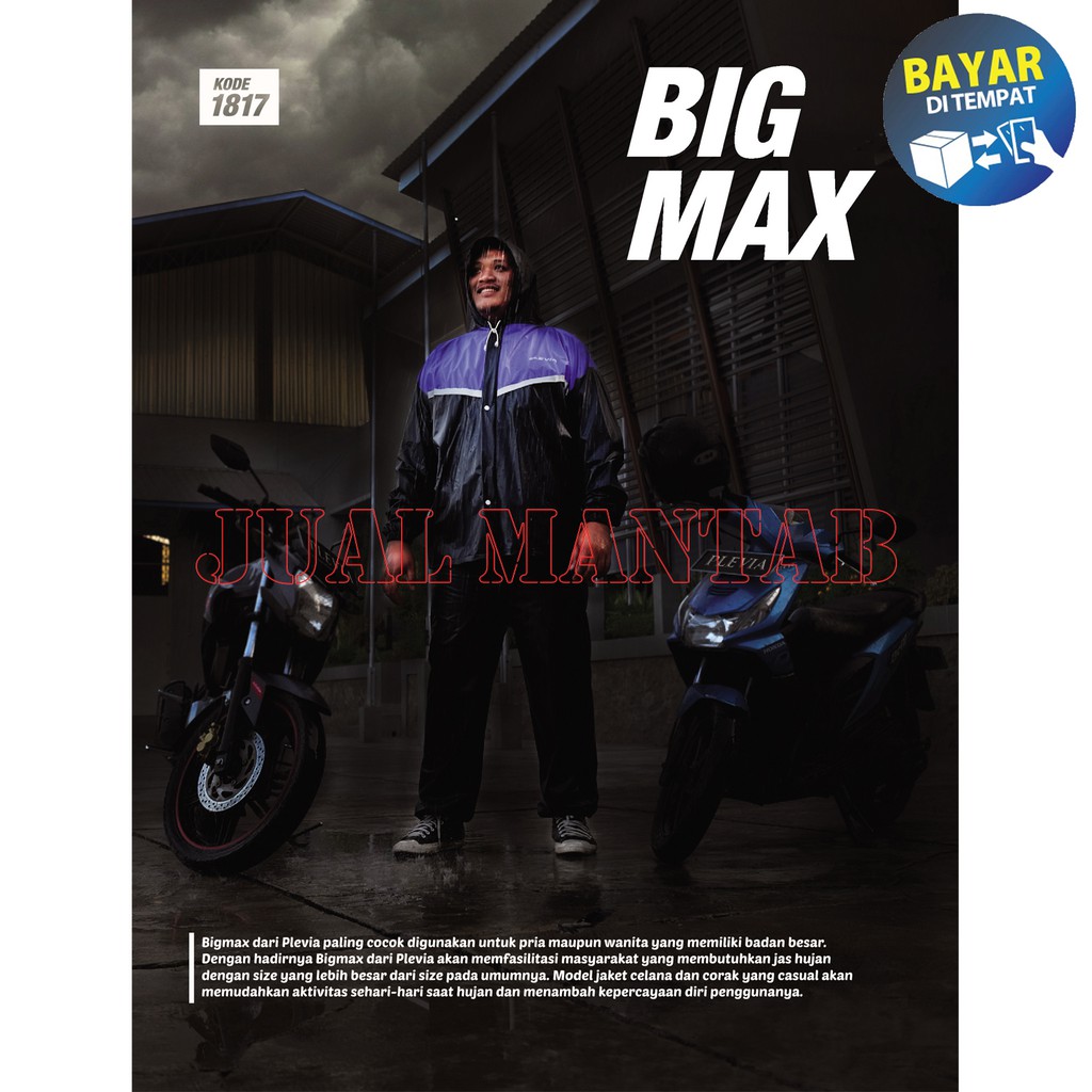 Jas Hujan Plevia Stelan BIG MAX 1817 XXXL - Raincoat Dewasa Pria Wanita Murah