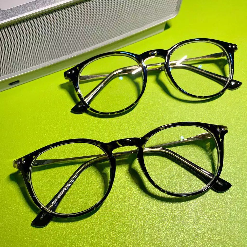 Frame 2091 Kacamata Korea Pria Wanita Kotak Hitam Biru Minus - BOLON eyeware