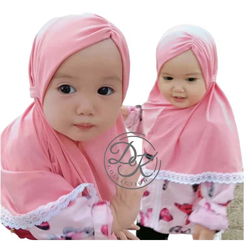 Jilbab Bayi Renda Fiqa untuk Anak 0-2 Tahun