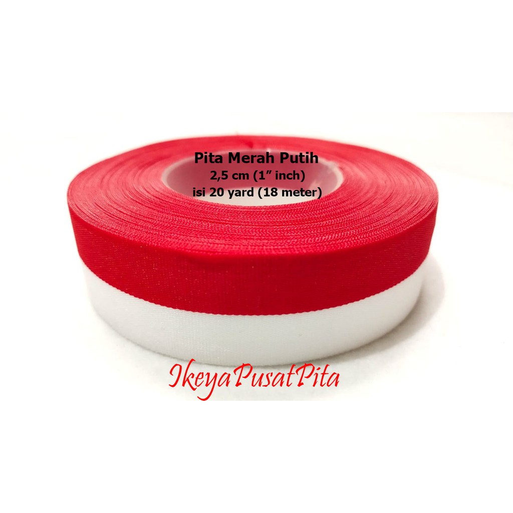 

(20 yard) Pita Merah Putih 2,5 cm | Pita Kemerdekaan | Pita Agustusan | MDK 3 | Toko Bahan Craft | Ikeya Pusat Pita