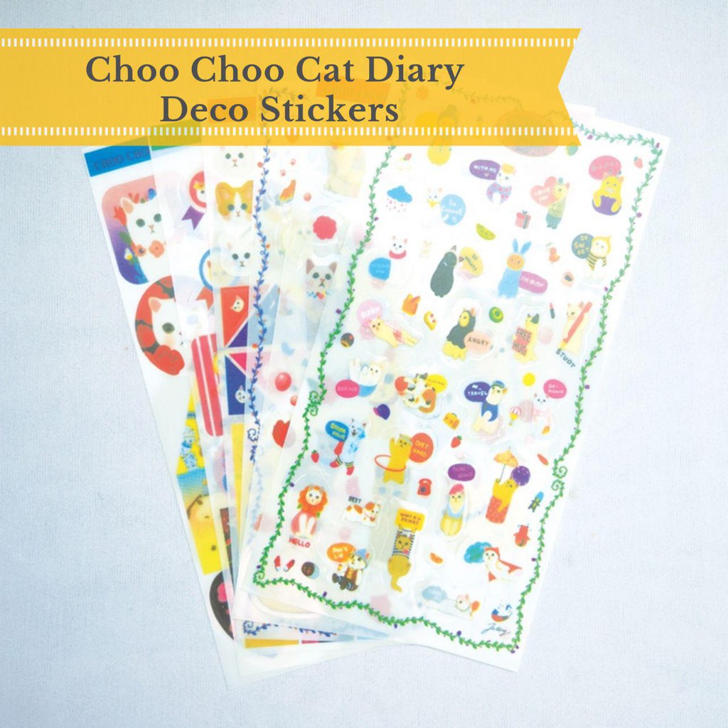 Choo Choo Cat Diary Deco Stickers