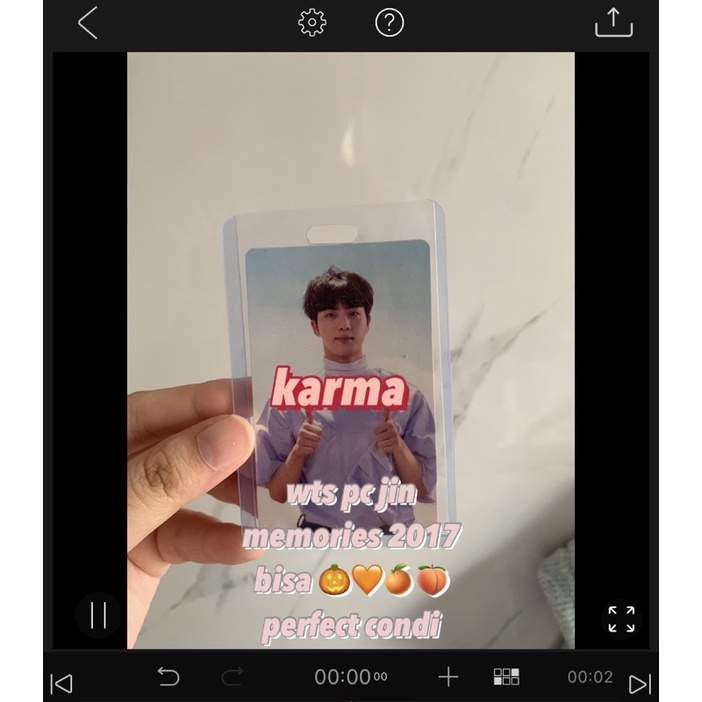 memories 2017 jin photocard